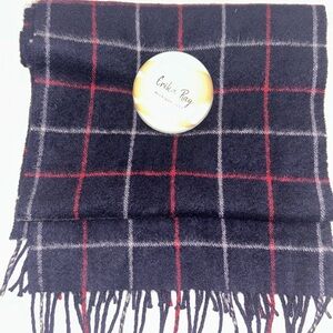 Burberry Navy Vintage Plaid Cashmere Scarf‎